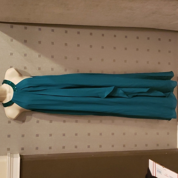 Calvin Klein Teal Maxi Dress Size 14 - Picture 5 of 16
